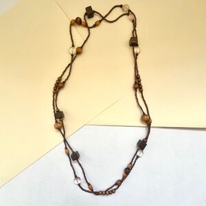 vintage beaded boho long layering necklace
